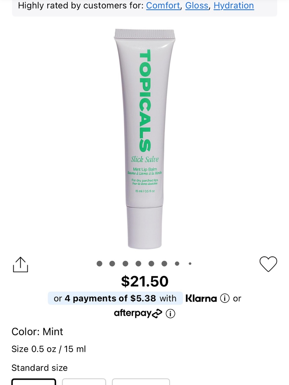 Topicals Slick Salve Mint Lip Balm